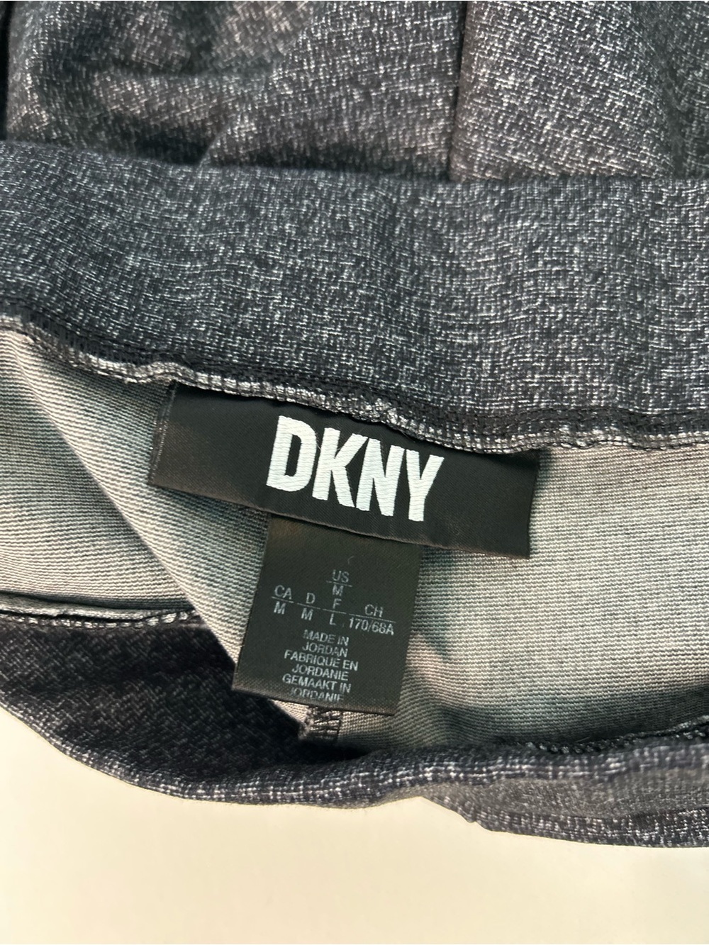 DKNY Womens Herringbone Leggings Charcoal Gray Black Trouser Pants Size Medium - Picture 7 of 8